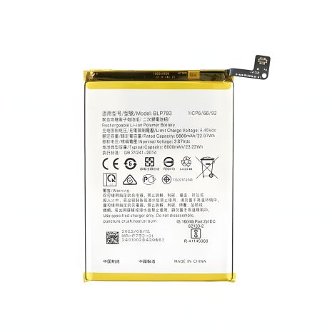 Оригинальный аккумулятор для Realme BLP793 (Realme 7i, C12, C15, C25, Narzo 20, Narzo 30A) 6000 mAh, 12 мес. гарантии [PRC]