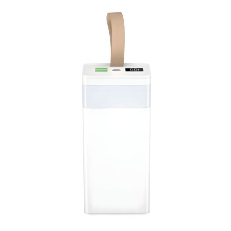 Повербанк XO PR129 20000mAh 2xUSB-A QC3.0, Type-C PD 20W / In: micro-USB, Type-C 18W с LED Дисплеем и фонариком, Белый