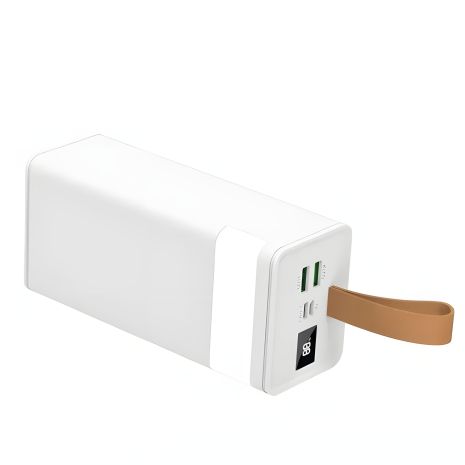 Повербанк XO PR130 (40000mAh / Out: 2xUSB-A 22.5W QC3.0,Type-C PD 20W / In: micro-USB, Type-C 18W ) с LED Дисплеем и фонариком, Белый