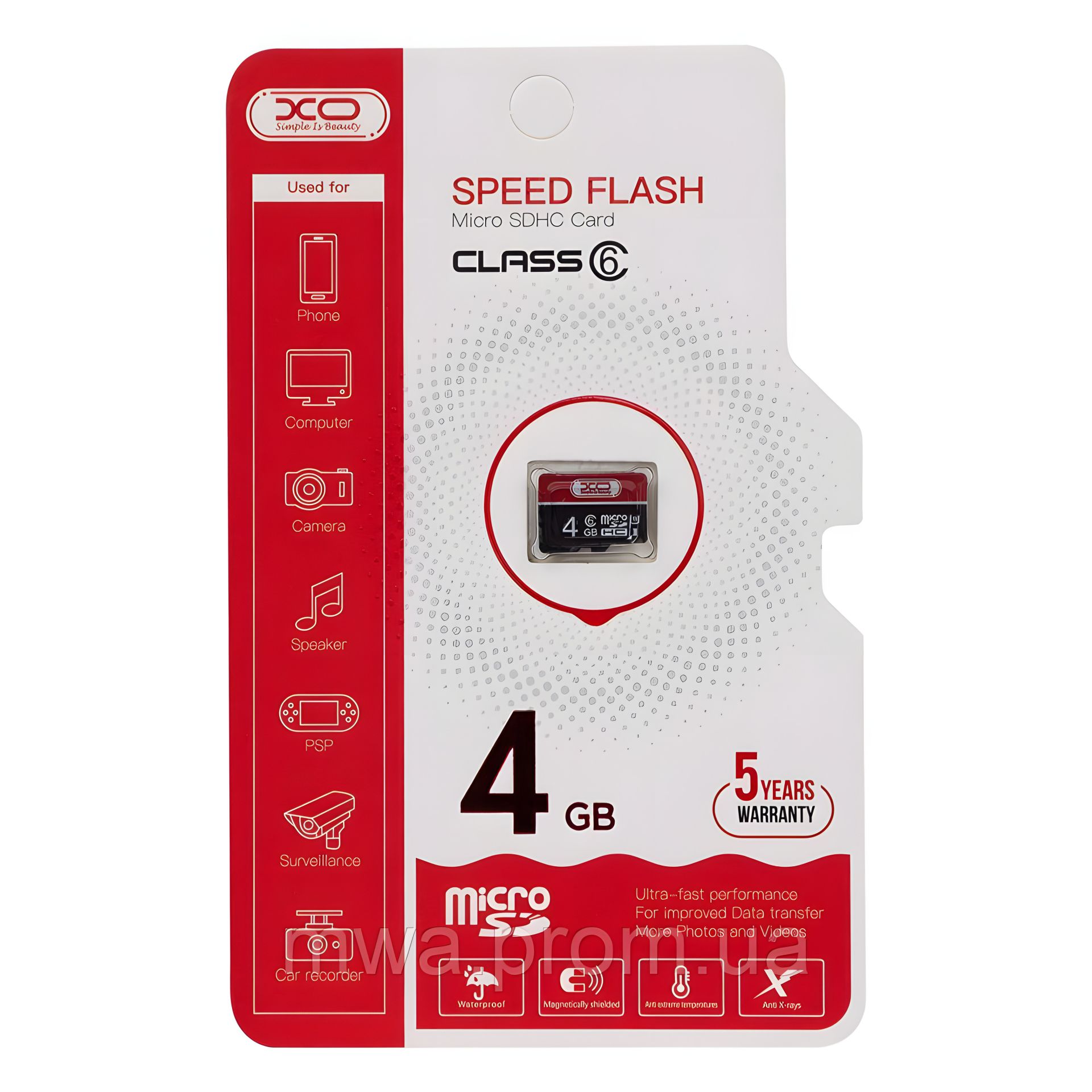Карта Памяти XO MicroSDHC 4gb 6 Class Чёрно-Красный Карта Памяти XO MicroSDHC 4gb 6 Class Чёрно-Красный