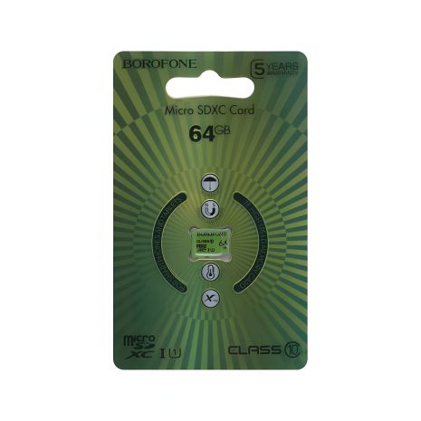 Карта Пам&#39;яті Borofone MicroSDXC 64gb 10 Class Зелений