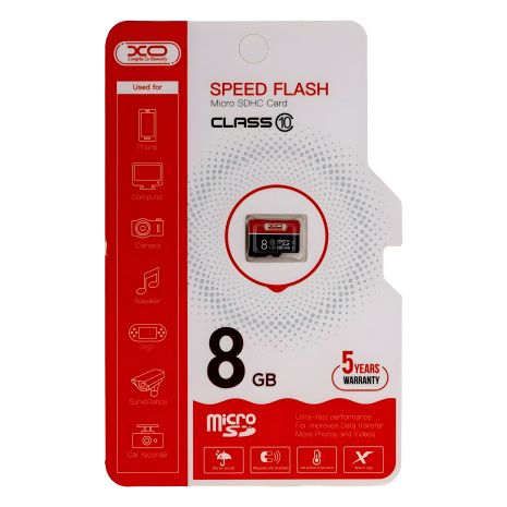 Карта Пам&#39;яті XO MicroSDHC 8gb 10 Class Чорно-Червоний