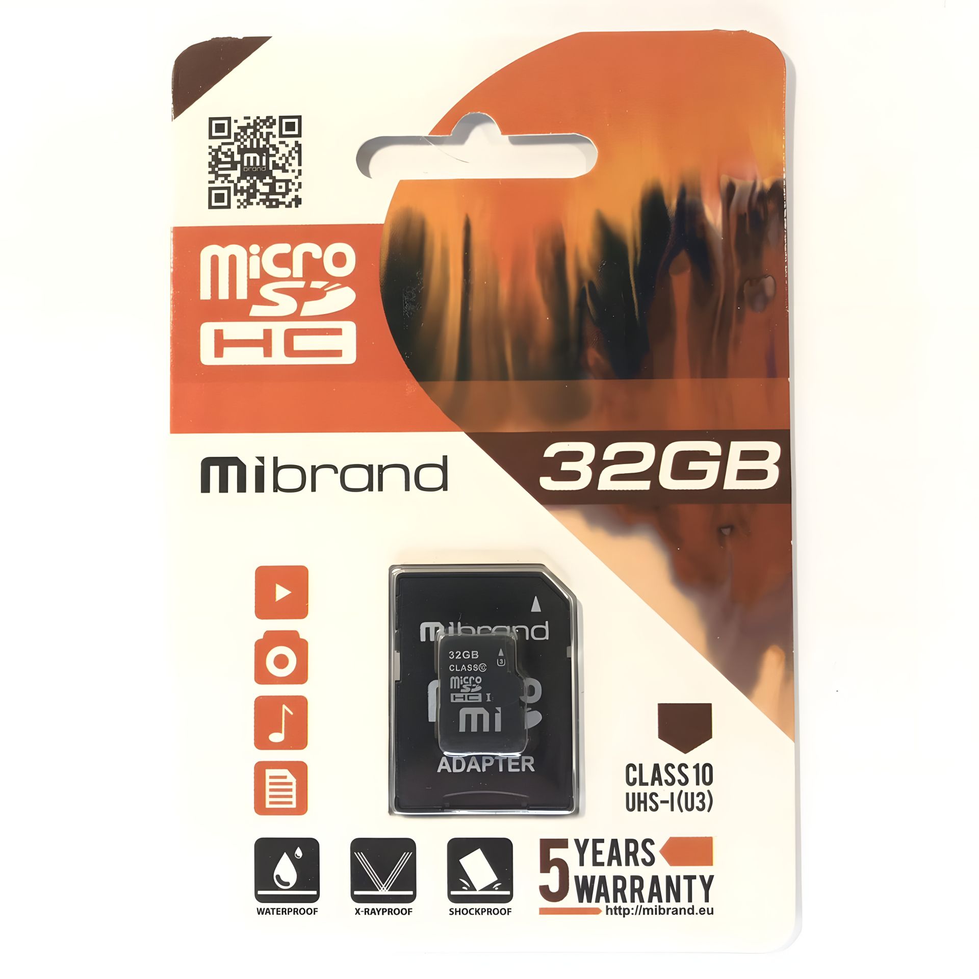 Карта Пам'яті Mibrand microSDHC (UHS-1 U3) 32Gb class 10 (adapter SD) Чорний Карта Пам'яті Mibrand microSDHC (UHS-1 U3) 32Gb class 10 (adapter SD) Чорний