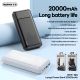 Повербанк Remax RPP-166 Lango (20000 mAh/Out: 2USB 5V/2.1A/In: Type-C, micro-USB 5V/2.1A) з LED індикатором, Білий