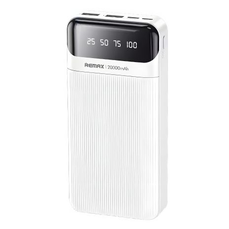 Повербанк Remax RPP-102 Lesu Series (20000 mAh / Out: 4USB 5V/2A / In: micro-USB 5V/2A ) с LED индикатором, Белый