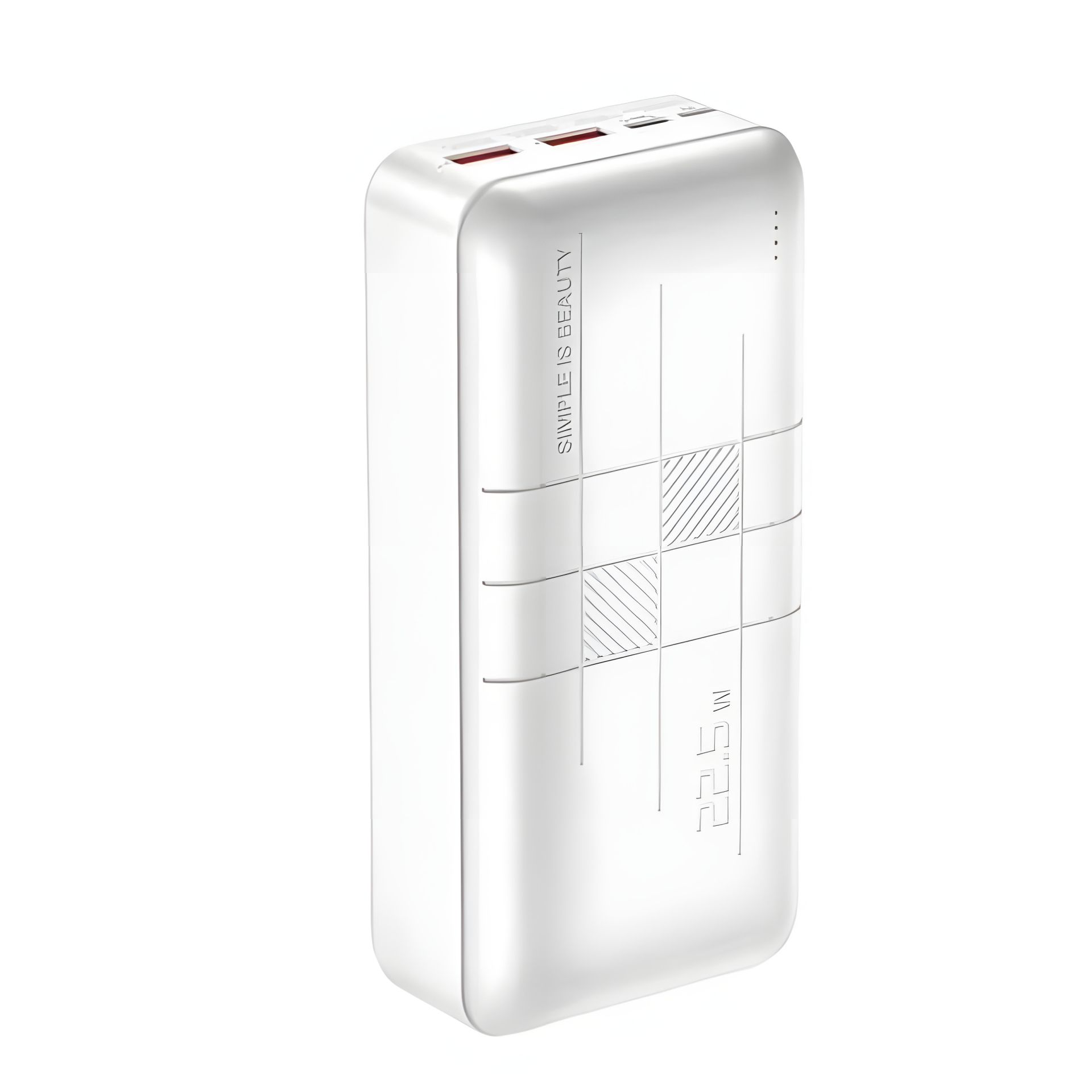 Повербанк XO PR189 (30000mAh 2USB 22.5W QC3.0, Type-C PD 20W / In: micro-USB, Type-C 18W ) с LED индикатором, White Повербанк XO PR189 (30000mAh 2USB 22.5W QC3.0, Type-C PD 20W / In: micro-USB, Type-C 18W ) с LED индикатором, White