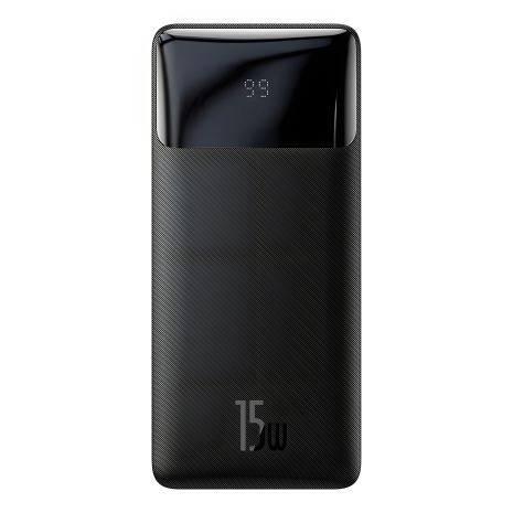 Повербанк Baseus PPDML-K Bipow 15W 30000 mAh Out: 2USB + QC3.0 Type-C: 5V/3A Max 15W / In: Micro 5В/2А (10W), Type-C 5В/3А (15W) с Дисплеем, Black