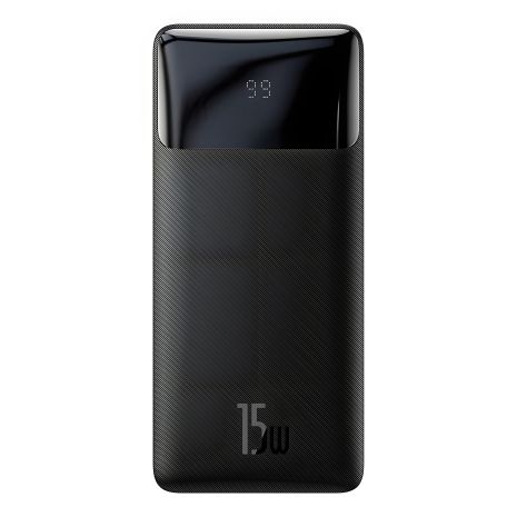 Повербанк Baseus PPDML-K Bipow 15W 30000 mAh Out: 2USB + QC3.0 Type-C: 5V/3A Max 15W / In: Micro 5В/2А (10W), Type-C 5В/3А (15W) с Дисплеем, Black