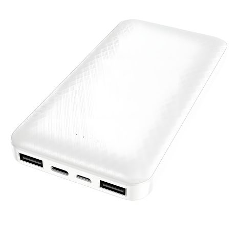 Повербанк Borofone BJ3 Minimalist (10000 mAh/Out: 2USB 5V/2A/In: Type-C, micro-USB 5V/2A) з LED індикатором, Білий