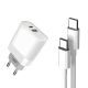 Зарядний пристрій XO L64 Type-C to Type-C QC3.0 18W White