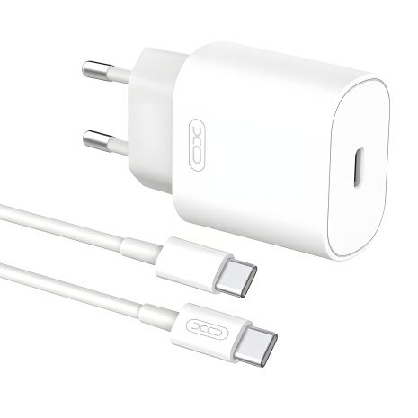 Зарядний пристрій XO L91EU PD 25W Type-C to Type-C White Зарядний пристрій XO L91EU PD 25W Type-C to Type-C White