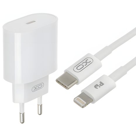 XO L81B PD 20W EU Зарядний пристрій Type-C to Lightning 3A Білий