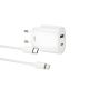 Зарядное устройство XO L81A EU PD20W+QC3.0 Type-C to Lightning 2USB 18W White Зарядное устройство XO L81A EU PD20W+QC3.0 Type-C to Lightning 2USB 18W White