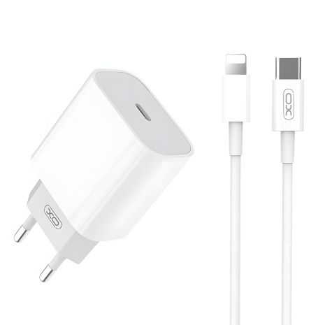 XO L77 20W PD Зарядний пристрій Type-C to Lightning Білий