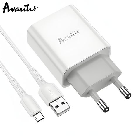 Білий зарядний пристрій Avantis A825 з 1USB Type-C Білий зарядний пристрій Avantis A825 з 1USB Type-C