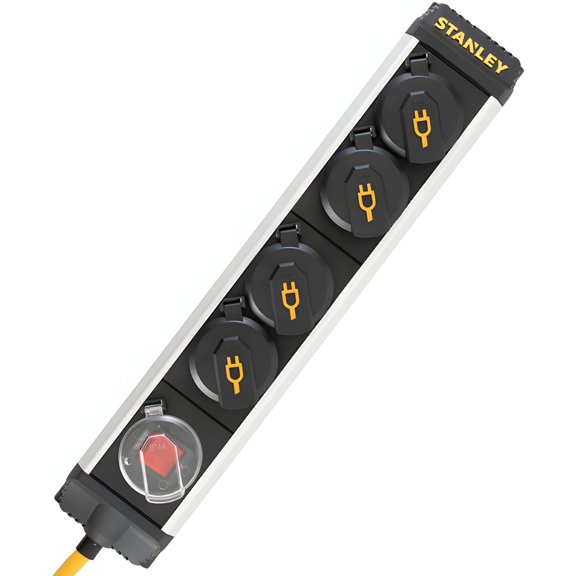 Сетевой фильтр Stanley 2 м, 3x1.5мм2, IP44, 4 розетки с крышками, алюминий Сетевой фильтр Stanley 2 м, 3x1.5мм2, IP44, 4 розетки с крышками, алюминий