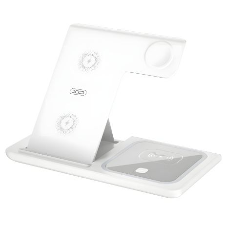 Безпровідний зарядний станція XO WX023 3 в 1 White