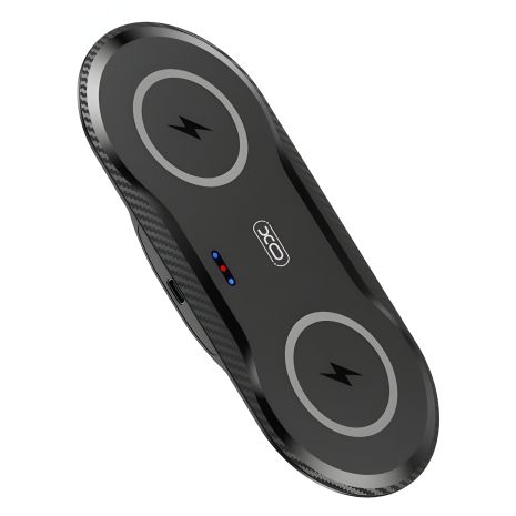 XO WX025 20W Бездротове зарядне 2 в 1 Чорне XO WX025 20W Бездротове зарядне 2 в 1 Чорне