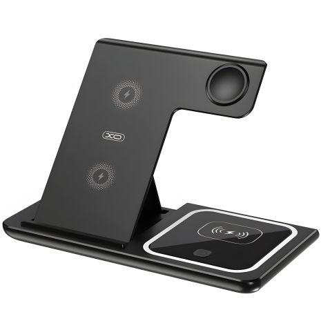 Безпровідний зарядний станція XO WX023 3 в 1 Black