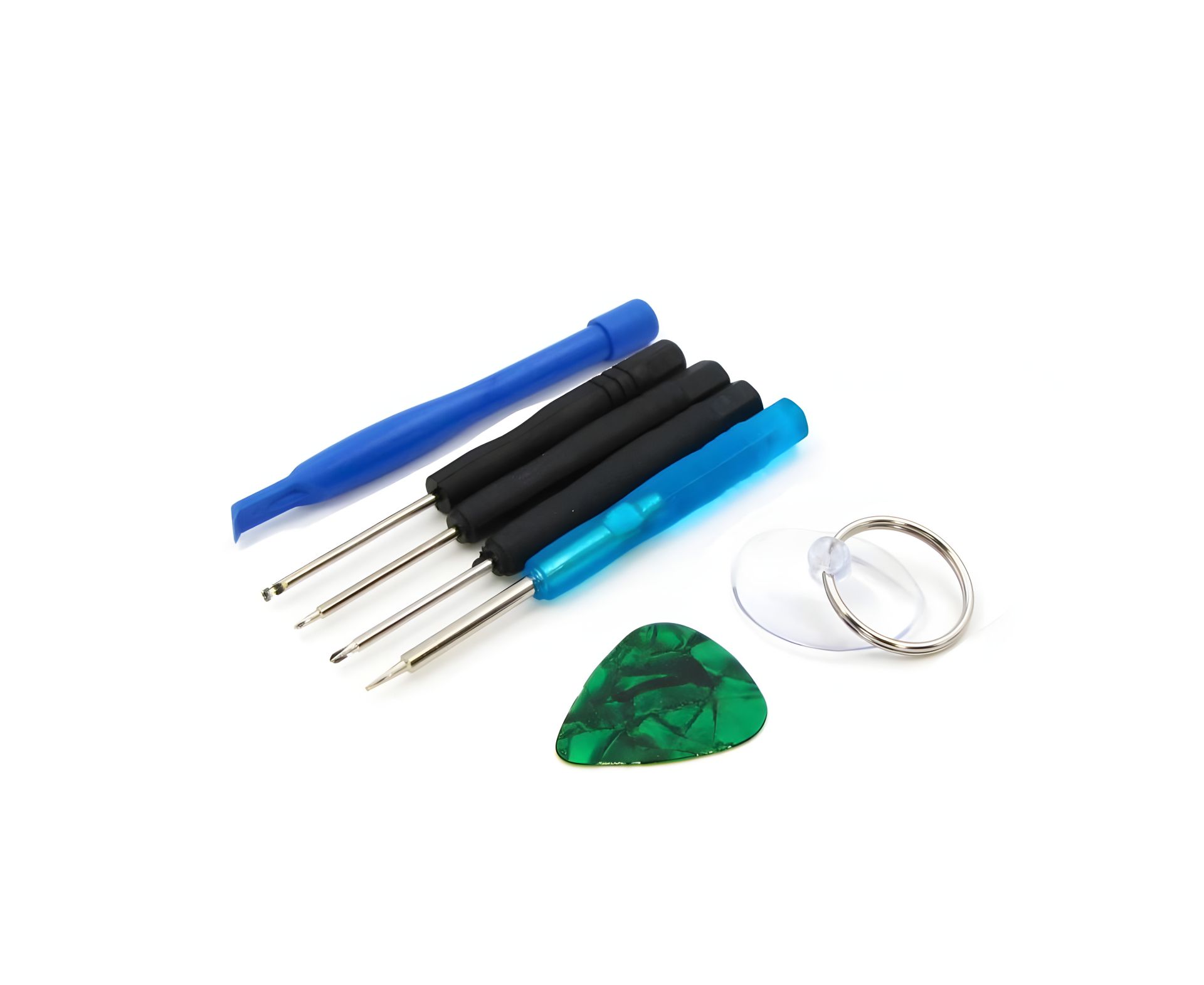 Инструментальный набор для телефона AIDA 7-в-1 (присоска, отвёртки: Y0.6, пенталоб 0.8, -2.0, +1.2; лопатка, медиатор) Инструментальный набор для телефона AIDA 7-в-1 (присоска, отвёртки: Y0.6, пенталоб 0.8, -2.0, +1.2; лопатка, медиатор)