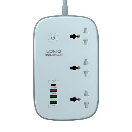 LDNIO SCW3451 Подовжувач з WiFi 3 ports/PD/3USB/1 QC 3.0/1 Type-C Білий LDNIO SCW3451 Подовжувач з WiFi 3 ports/PD/3USB/1 QC 3.0/1 Type-C Білий