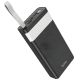 Hoco J73 Powerful Повербанк (30000mAh / Out: 2xUSB / In: Lightning, micro-USB, Type-C 5V/2A) з LED дисплеєм та ліхтарем, Чорний