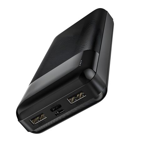 Повербанк Hoco J72A Easy travel (20000mAh, 2USB 5V/2A, Type-C, micro-USB 5V/2A), LED индикатор, черный