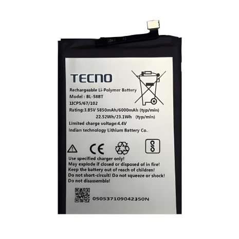 Акумулятор Tecno Pova LD7 BL-58BT, 6000 mAh [PRC Original] 12 міс. гарантії