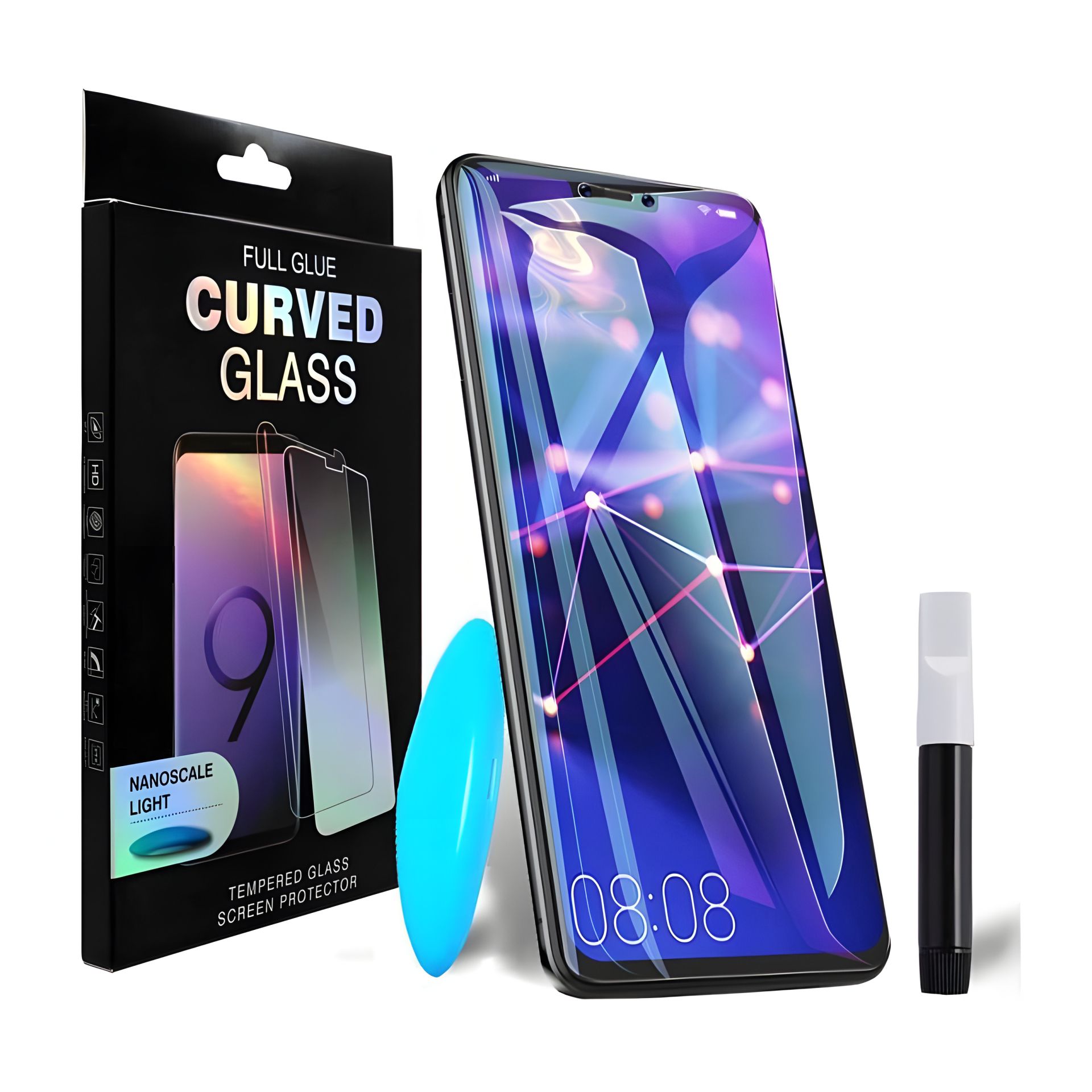 Защитное стекло PowerPlant для Huawei Mate 20 Lite (жидкий клей + УФ лампа) Защитное стекло PowerPlant для Huawei Mate 20 Lite (жидкий клей + УФ лампа)