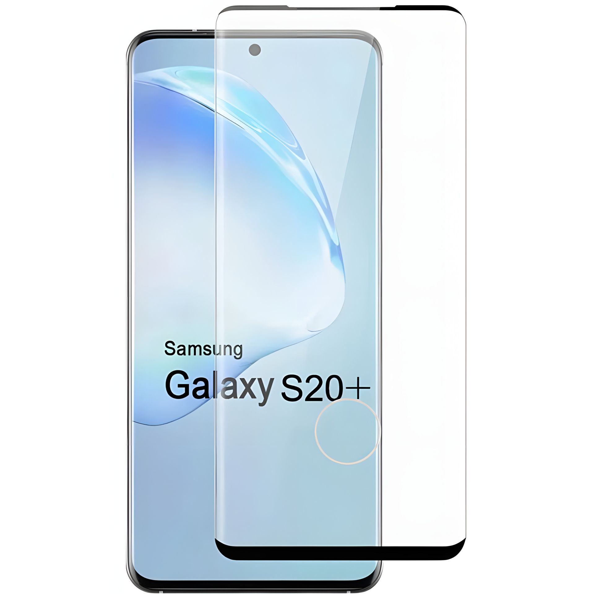 Захисне скло PowerPlant 3D для Samsung Galaxy S20 Plus, чорне Захисне скло PowerPlant 3D для Samsung Galaxy S20 Plus, чорне