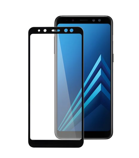 Защитное 2018 стекло серии Full screen для Samsung Galaxy A8 от PowerPlant, Black