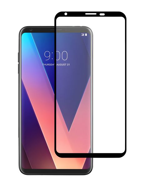 Захисне скло для LG V30+, PowerPlant Full Screen, Чорне