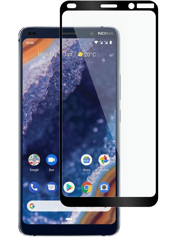 Защитное стекло Full screen PowerPlant для Nokia 9 PureView, Black Защитное стекло Full screen PowerPlant для Nokia 9 PureView, Black