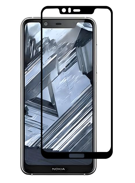 Захисне скло PowerPlant для Nokia 5.1 Plus, Black, Full Screen