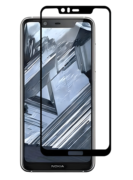 Чорне захисне скло PowerPlant для Nokia 5.1 Plus Full screen