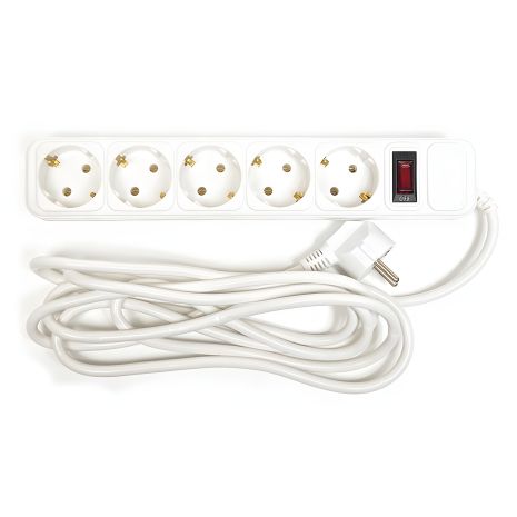 Фильтр сетевой PowerPlant 3 м, 3x1.5мм2, 10А, стандарт еврозеток, 5 розеток (JY-1056/3), коробка Фильтр сетевой PowerPlant 3 м, 3x1.5мм2, 10А, стандарт еврозеток, 5 розеток (JY-1056/3), коробка