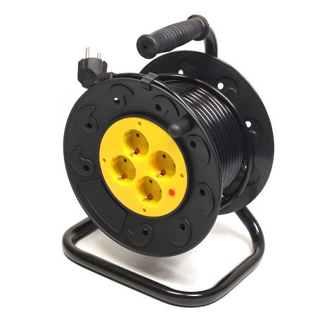 PowerPlant Удлинитель на катушке 20 м, 3x1.5мм2, 10А, 4 розетки (JY-2002/20)