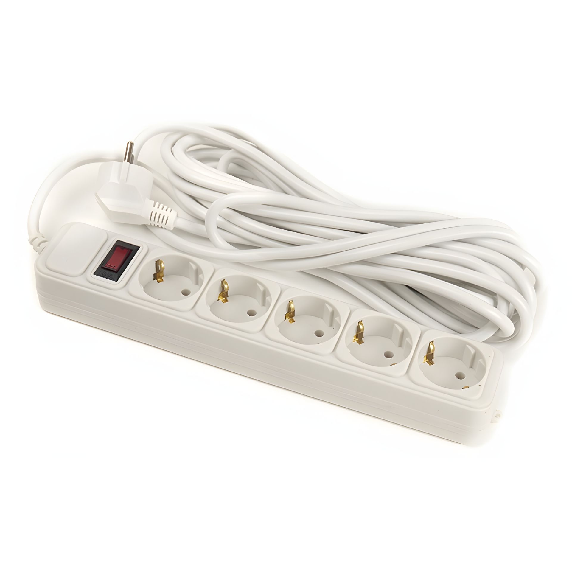 Фильтр сетевой PowerPlant 7 м, 3x1.5мм2, 10А, стандарт еврозеток, 5 розеток (JY-1056/7) коробка Фильтр сетевой PowerPlant 7 м, 3x1.5мм2, 10А, стандарт еврозеток, 5 розеток (JY-1056/7) коробка