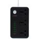 Удлинитель сетевой LDNIO SC3604 |2500W, 10A, 1.6m, 6USB, 3.4A| чёрный