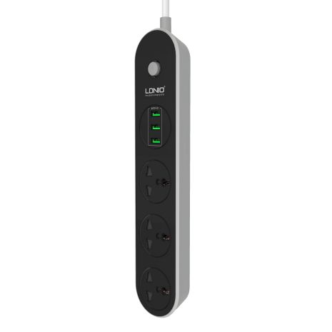 Подовжувач мережевий LDNIO SC3301 3USB 3.1A Чорний