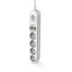 LDNIO SE4432 сетевой удлинитель |2500W, 10A, 2.0m, 4usb, 3.4A| белый