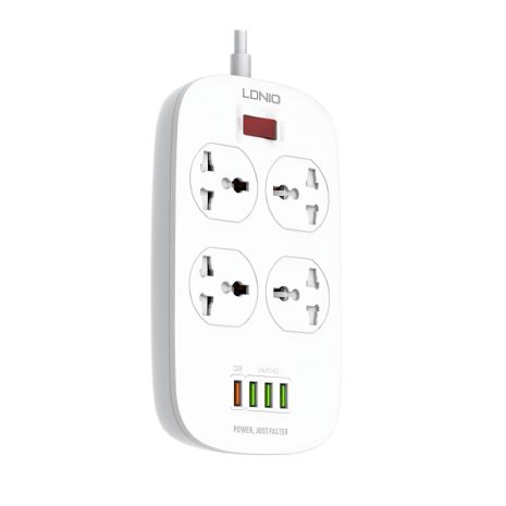 LDNIO SC4407 Удлинитель сетевой |2500W, 2m EU Plug, 4 USB, 4 розетки. QC3.0, 3.1A|/8W| белый LDNIO SC4407 Удлинитель сетевой |2500W, 2m EU Plug, 4 USB, 4 розетки. QC3.0, 3.1A|/8W| белый