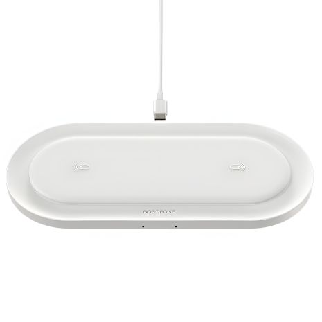 Беспроводное ЗУ Borofone BQ7 2 устройства по 10W White Беспроводное ЗУ Borofone BQ7 2 устройства по 10W White