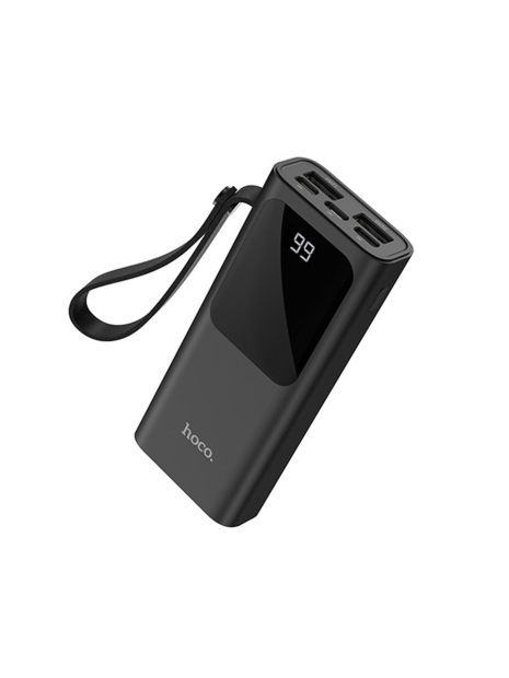 Повербанк Hoco J41 Treasure Mobile (10000 mAh/Out: 2USB 5V/2A/In: Type-C, Lightning, micro-USB 5V/2A) з LED індикатором, Чорний