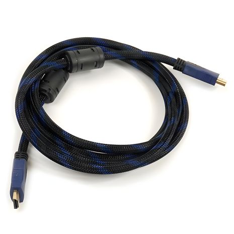 Кабель HDMI-HDMI PowerPlant, видео, 2м, разъемы позолоченные, 1.4V, нейлон, двойной ферритовый сердечник