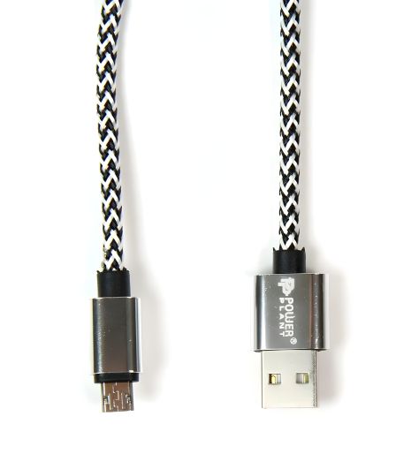 USB 2.0 AM/Micro B Cable PowerPlant, двосторонній, 1м, сірий