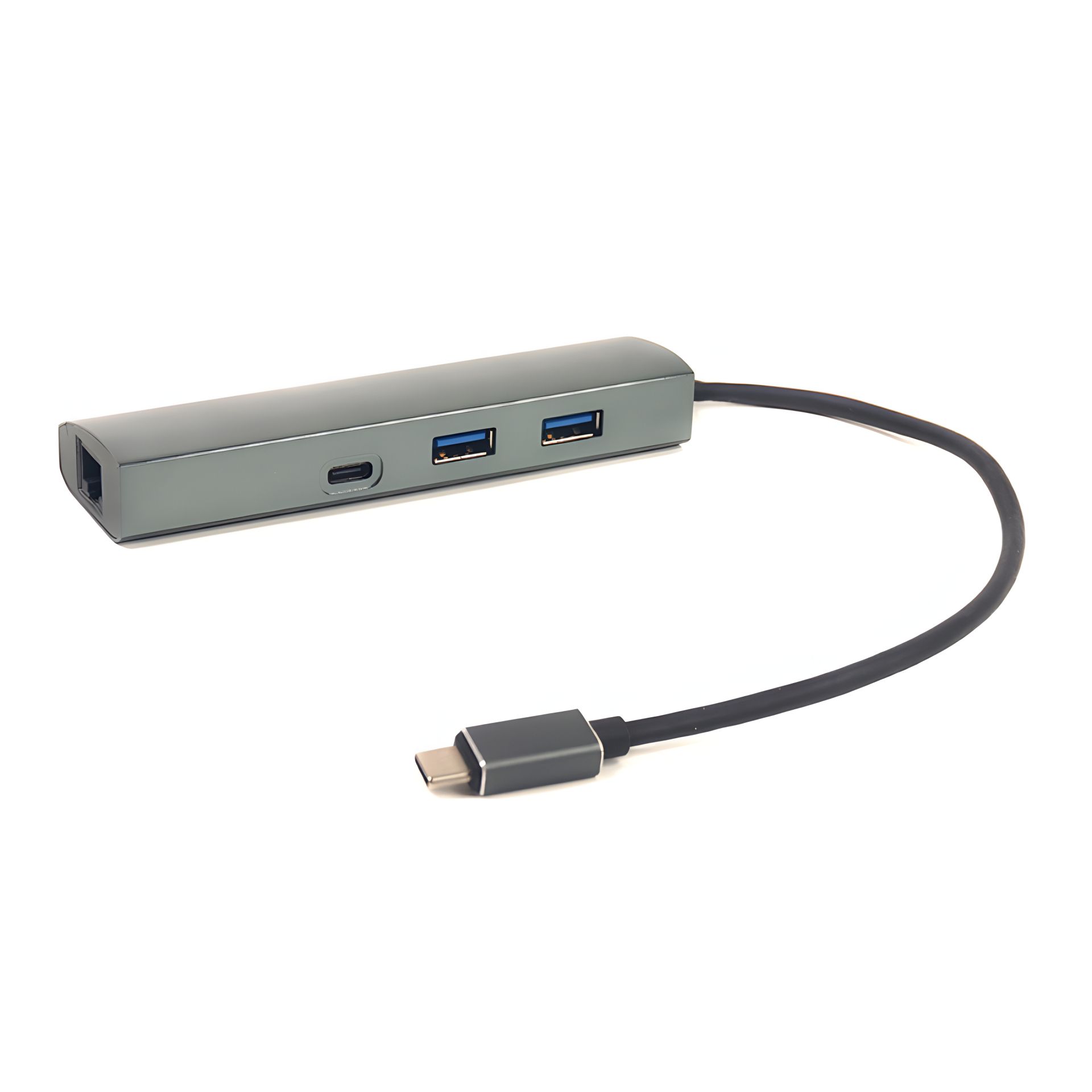 Перехідник PowerPlant 2 порти USB 3.0, 1 порт Type-C та Gigabit Ethernet Перехідник PowerPlant 2 порти USB 3.0, 1 порт Type-C та Gigabit Ethernet