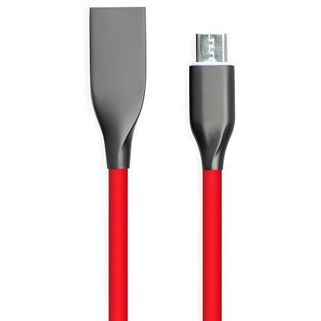 USB PowerPlant Cable - microUSB, 2м, силікон, червоний