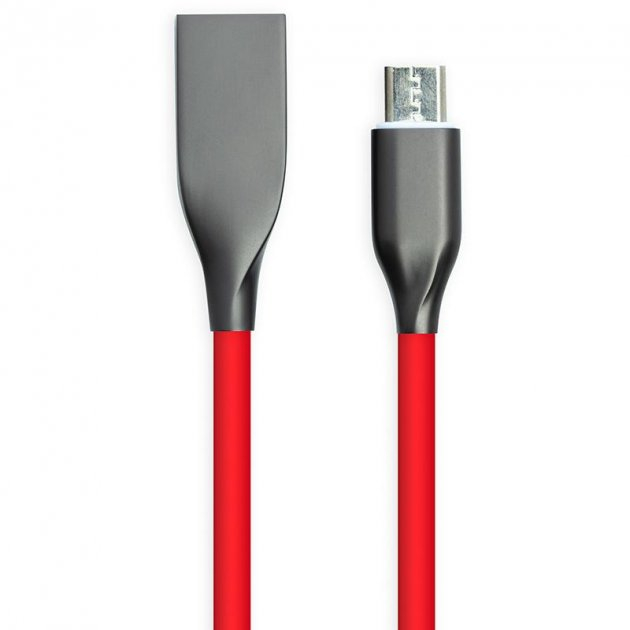 Кабель PowerPlant USB - microUSB, 2м, силікон, червоний Кабель PowerPlant USB - microUSB, 2м, силікон, червоний
