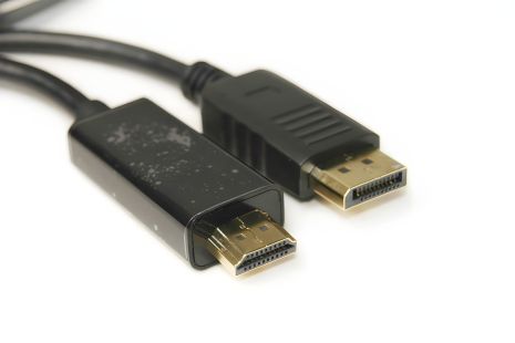 PowerPlant DisplayPort (M) на HDMI (M) видеокабель, односторонний, версия 1.4V, 30AWG, 4Kx2K, 1.8м